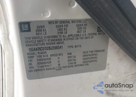 2011 Buick Enclave 2Xl z USA, uszkodzony, nr VIN 5GAKRCED2BJ396541